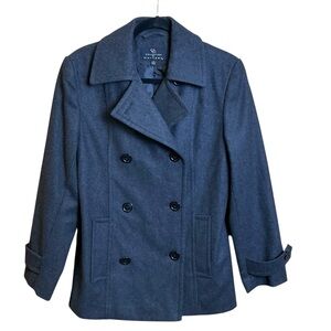 Collection by Gallery Charcoal Grey Wool Blend Peacoat Size M